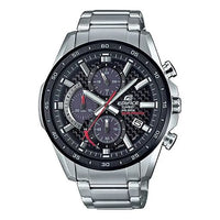 Men's CASIO EDIFICE Classic Chain quartz Watch Black Gray Mens Silver Analog EQS-900DB-1A
