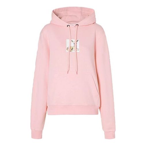 (WMNS) هودي قطني بطبعة غزال من بربري، سويت شيرت قطني بطبعة غزال، وردي وأحمر 80246541