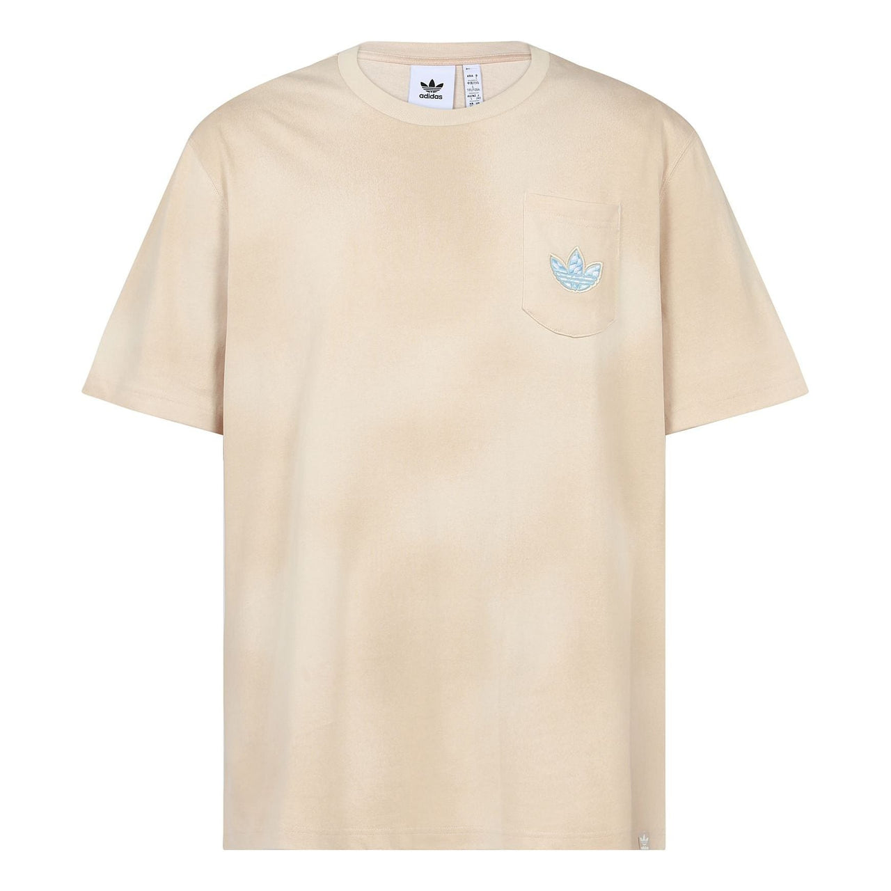 Men's adidas originals Y2K Tee 2 Gradient Clouds Logo Alphabet Round Neck Sports Short Sleeve Beige T-Shirt HM8034