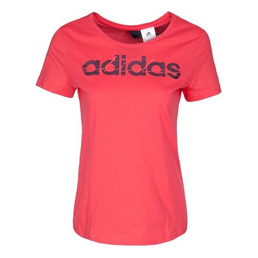 (WMNS) adidas SPECIAL LINEAR Sports Round Neck Short Sleeve Red BP8381