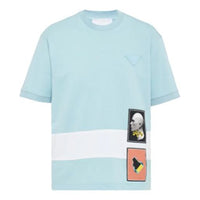 Men's PRADA Printing Knit Short Sleeve T-Shirt UJN655-1WL0-F0W2J-S-201