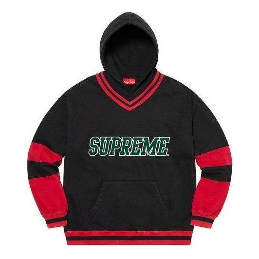Supreme Hockey Hooded Sweatshirt 'Black Red Green' SUP-FW20-239