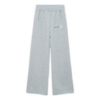 (WMNS) Li-Ning Graphic Knit Flared Sweatpants 'Grey' AKLSF44-4