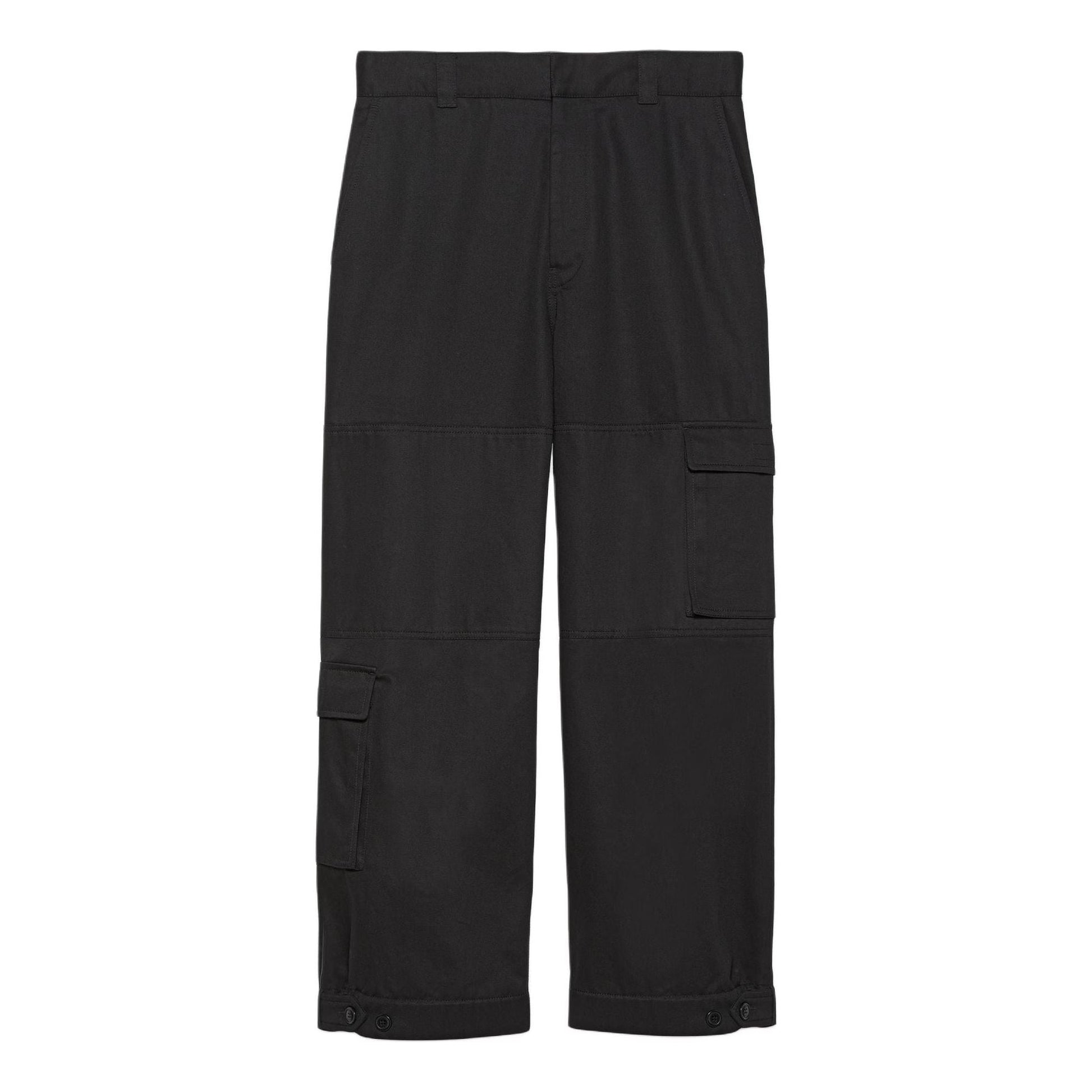 Gucci Cotton Drill Cargo Trousers With Patch 'Black' 776978-ZAPRO-1000