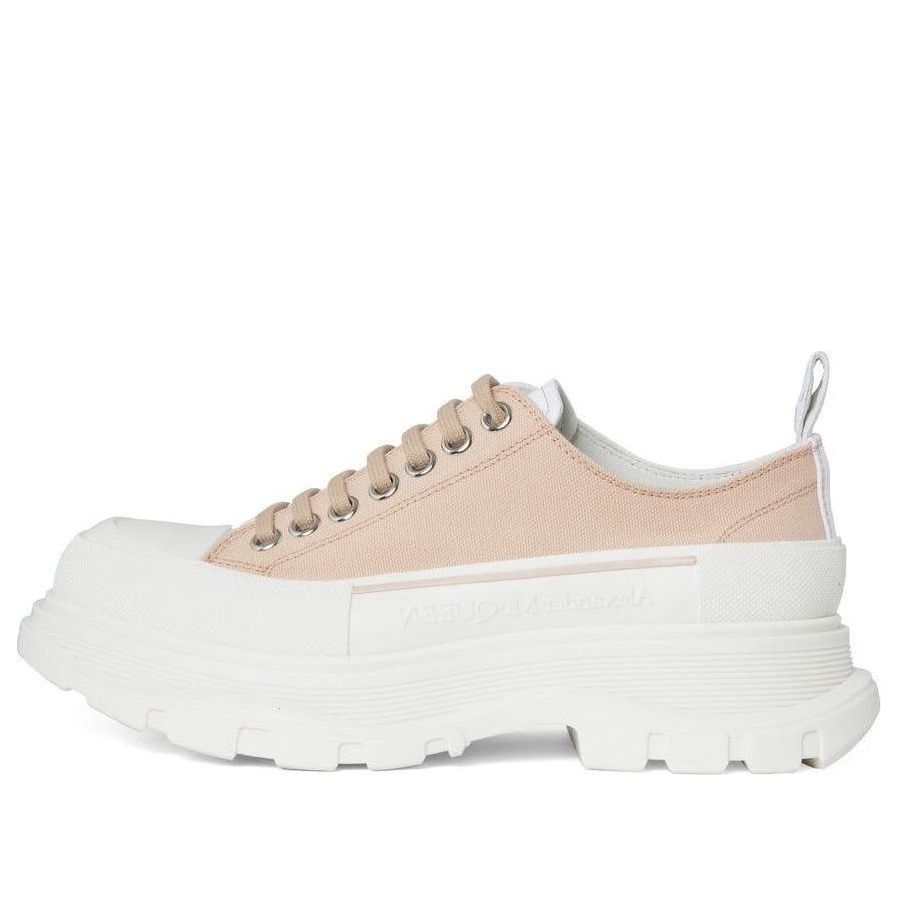 (WMNS) Alexander McQueen Tread Slick Lace Up Sneakers 'Pink White' 697072W4TGS5375