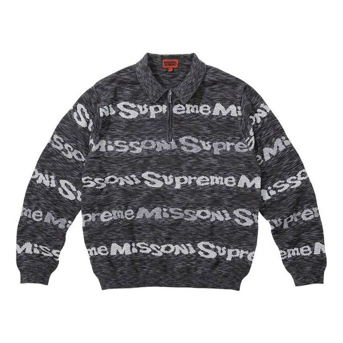 Supreme x Missoni Zip L/S Polo 'Grey White' SUP-FW21-315