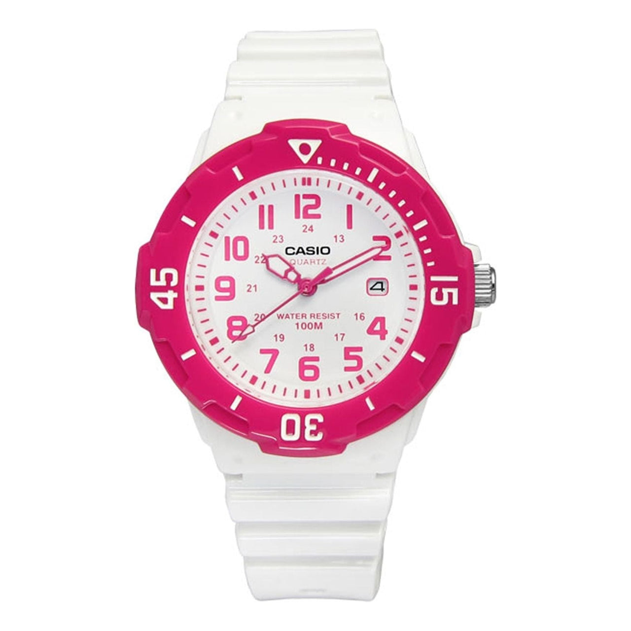 CASIO Waterproof Pink/White Analog LRW-200H-4B