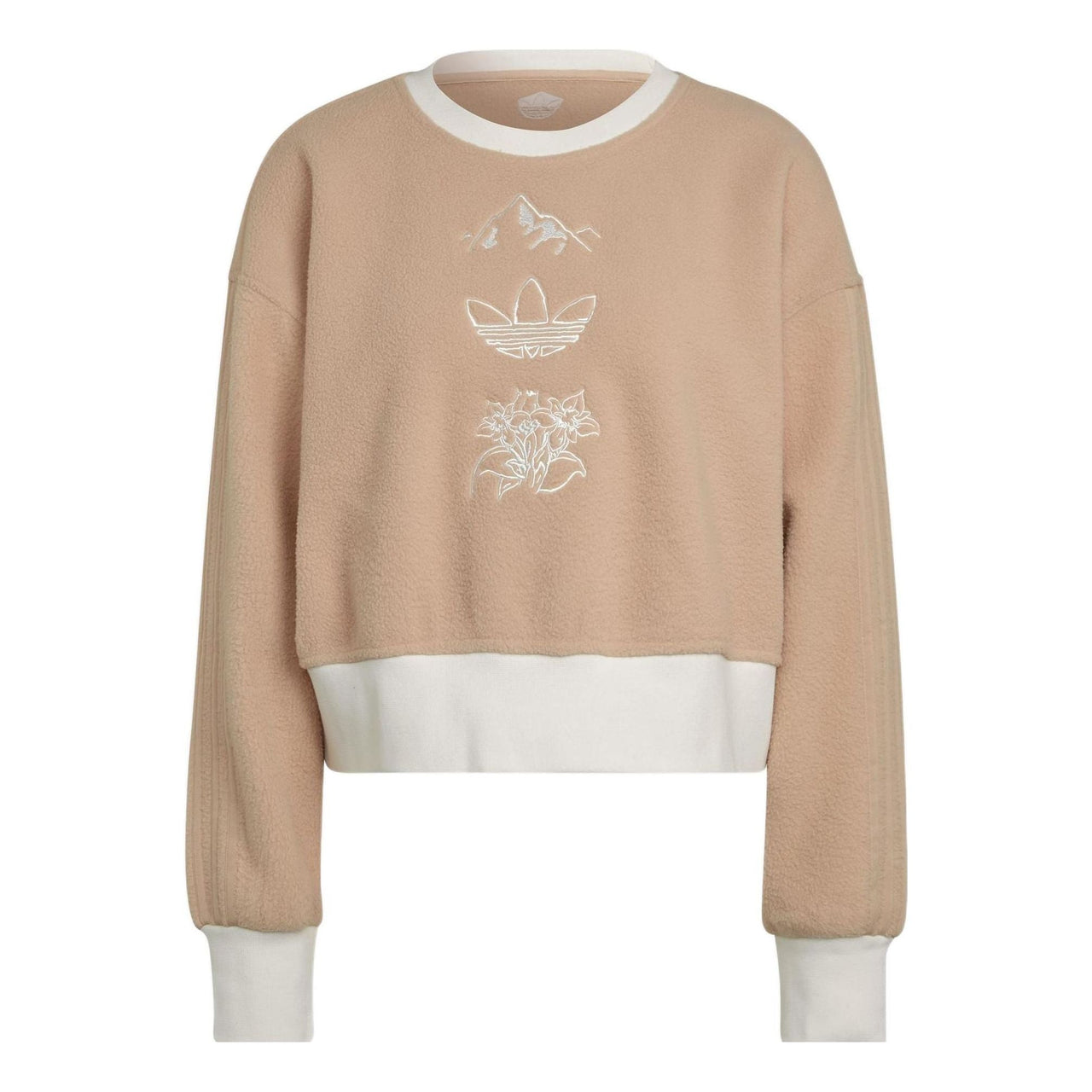 (WMNS) adidas Graphic Polar Fleece Sweatshirt 'Beige' HM1607