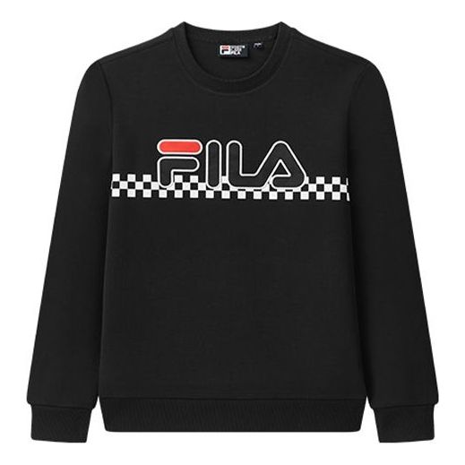 FILA Logo Plaid Pullover Round Neck Blue F61M048208F-NV