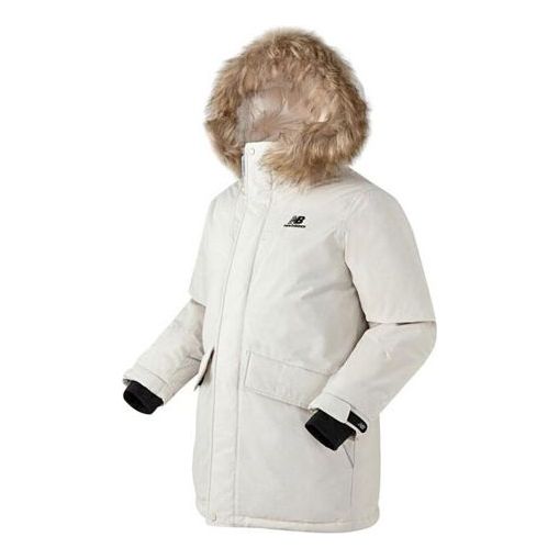 New Balance Windproof Long Down Parka Jacket 'White' NBNPA43053-IV