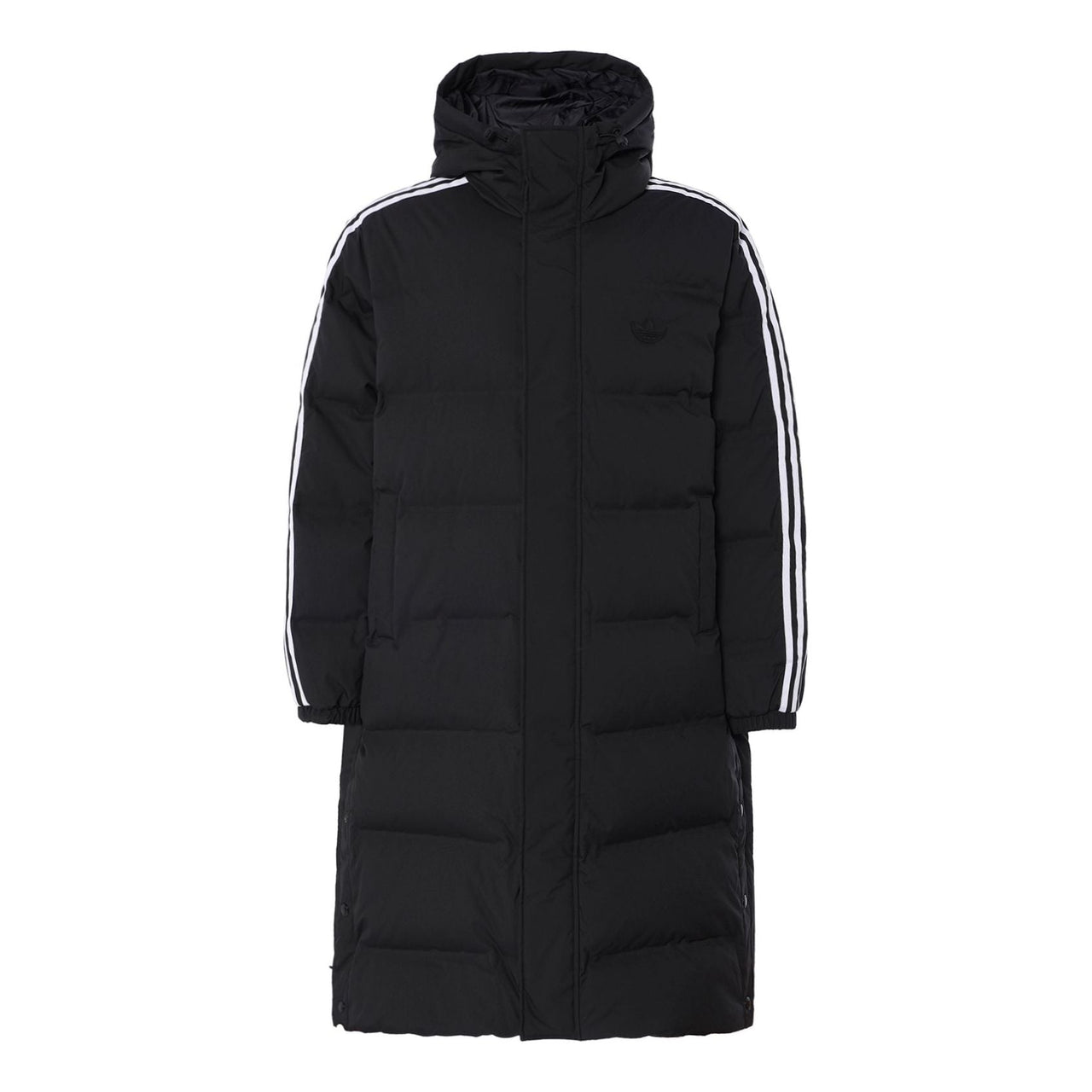 adidas Long Puffer Jacket Asia Sizing 'Black White' JD3749