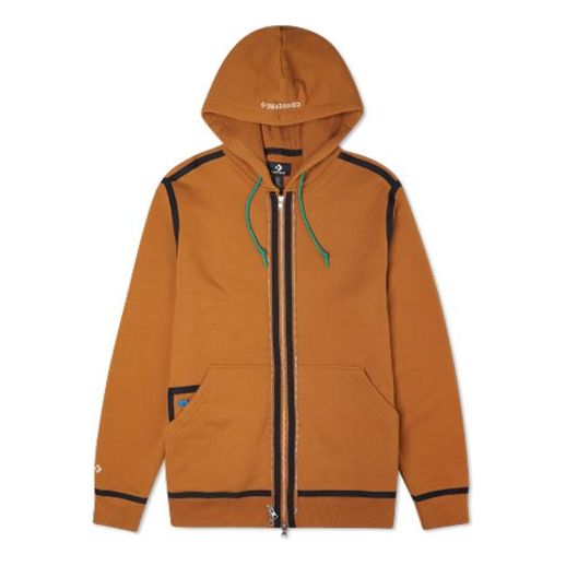 Converse UTILITY FULL ZIP Hoodie Asia Sizing 'Dark Soba Brown' 10019463-A13