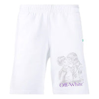 Off-White Portrait Pattern Printing Shorts White OMCI006S20E300070188