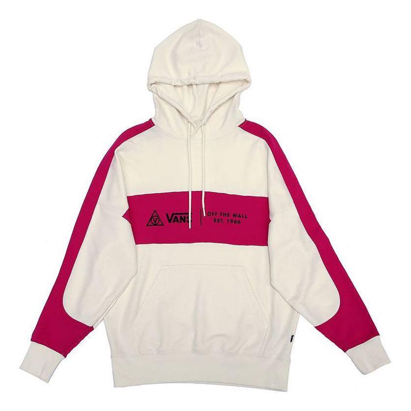 (WMNS) Vans Colorblock Pullover Hoodie 'White Red' VN0A4RBLZL0