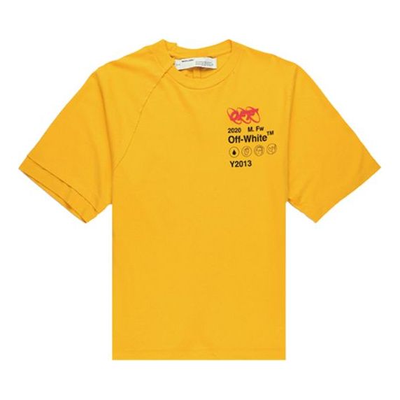 Off-White FW19 Industrial Y013 Recon Short-Sleeve Tee Men Yellow OMAA078F191850166010