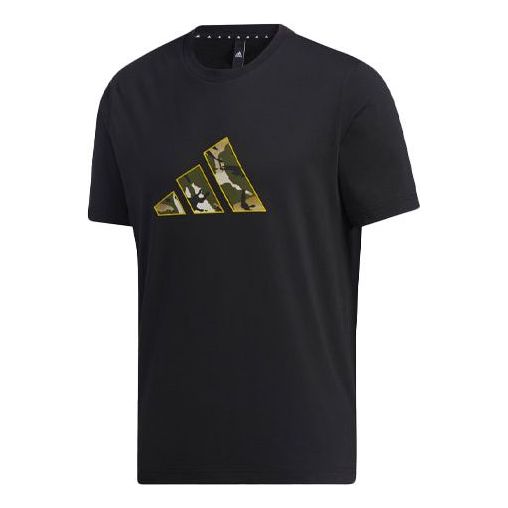 adidas Ub Gxf T Box Sports Camouflage Printing Logo Short Sleeve Black GP0851