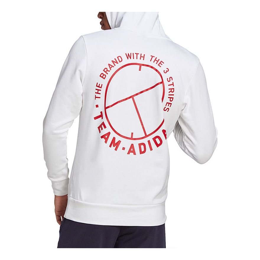 Men's adidas Logo Printing Sports Tennis Pullover White FU0072