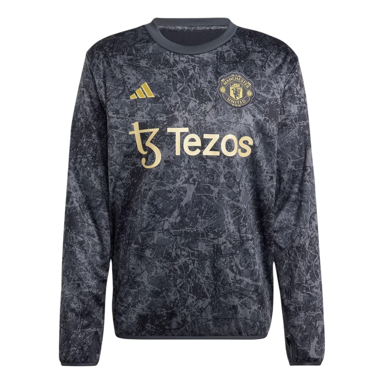 adidas Manchester United Stone Roses Pre-match Warm Top Asia Sizing 'Black' IQ1567