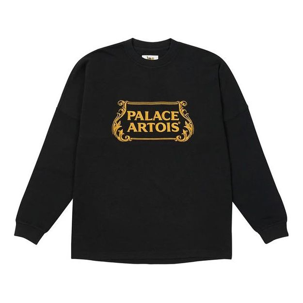 PALACE x Stella Artois Crossover Casual Alphabet Long Sleeves Unisex Black PAL-SS21-3