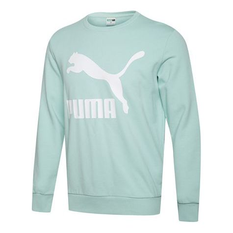 PUMA Classics Printing Round Neck Pullover Green 595892-32