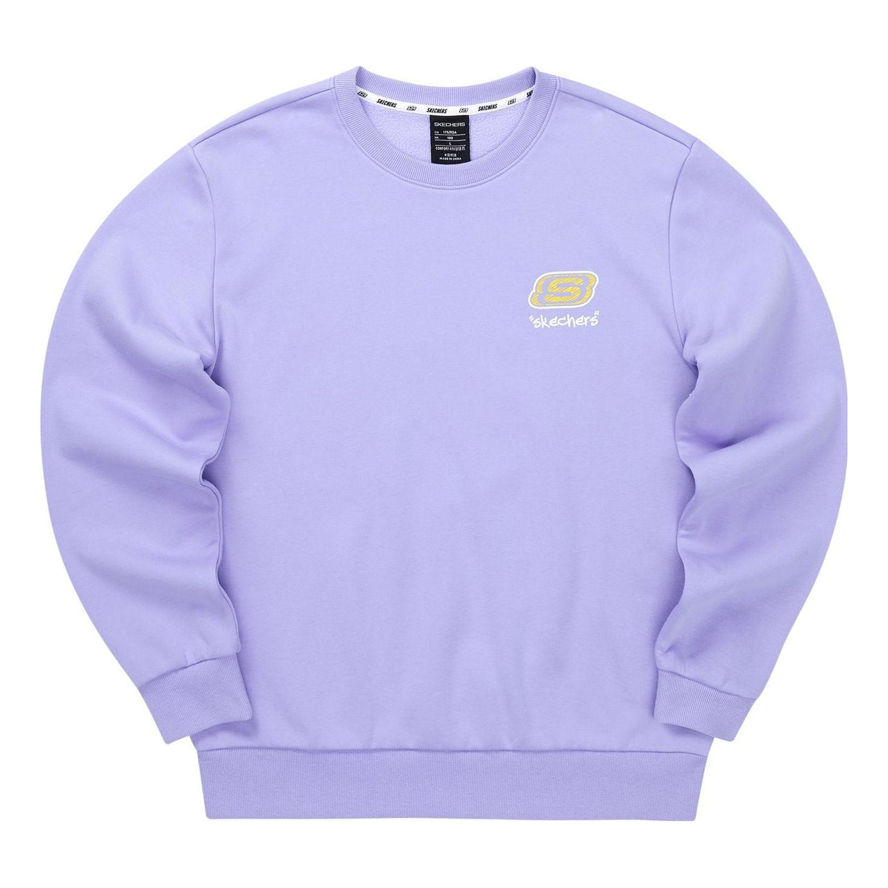 Skechers Colorful Casual Series Brand Crew Sweater 'Purple Yellow' L322U086-01DU