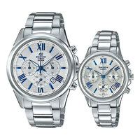 CASIO Couple Waterproof Sapphire Crystal SilverWhite Analog EFB-620D-7A-SHE-5520D-7A2021