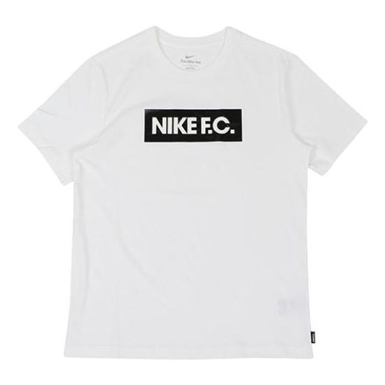 Men's Nike Small Cube Alphabet Round Neck Short Sleeve White T-Shirt DR7732-100