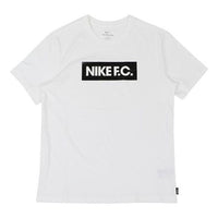 Men's Nike Small Cube Alphabet Round Neck Short Sleeve White T-Shirt DR7732-100