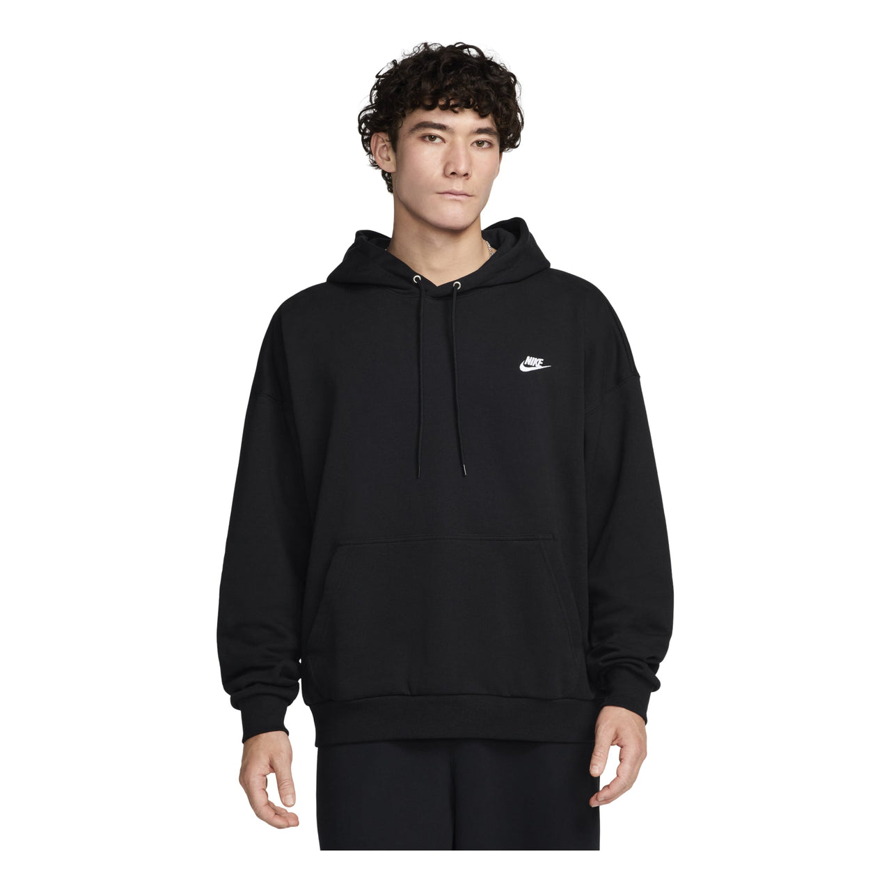 Nike Club Fleece Oversized French Terry French Terry Pullover Hoodie Asia Sizing 'Black' HJ1817-010