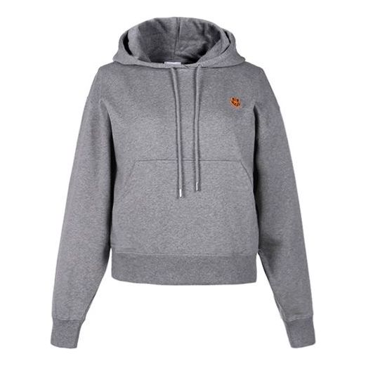 (WMNS) KENZO SS21 Small Tiger Head Embroidered Loose Version Hoodie Gray FB52SW7774ML-95