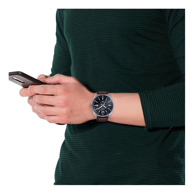 CASIO Male DRESS Japan / South Korea Fashion Sports Dark Brown Analog MTP-E170L-1BVDF