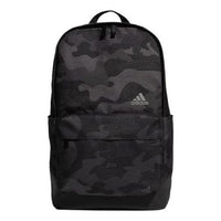 adidas Full Print Camouflage Printing Large Capacity schoolbag backpack Unisex Black Gray FM6896