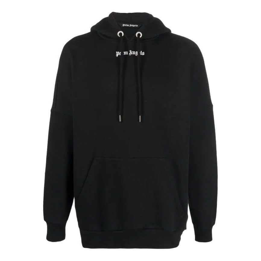 Palm Angels Logo Popover Oversized Hoodie 'Black White' PMBB036C99FLE0011001