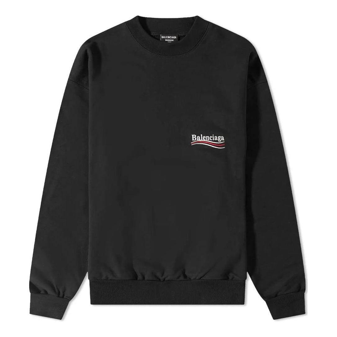 Balenciaga Political Campaign Crewneck Sweater 'Black' 697869TKVI91070