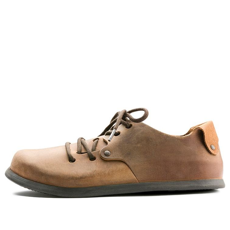 Birkenstock Montana Series Cowhide Low Top Casual Flat Shoes Unisex Brown Ordinary Version 1004850