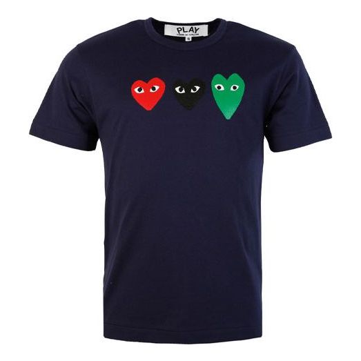 COMME des GARCONS PLAY Multi Heart T-Shirt 'Navy' AZ-T186-051-1