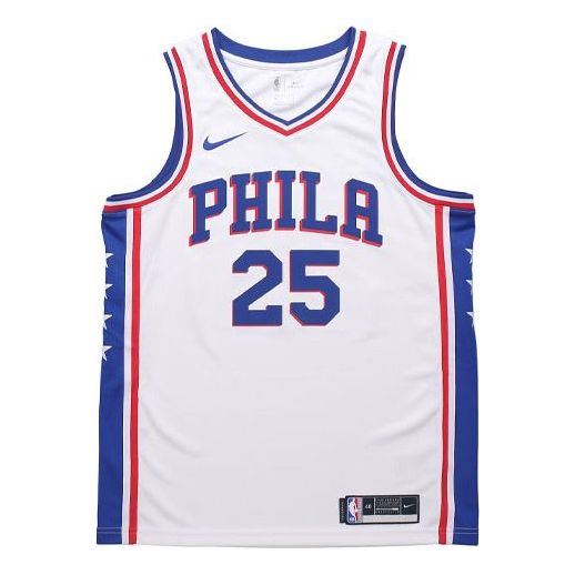 Nike NBA Sports Quick Dry Basketball Vest SW Fan Edition 2020 Season Philadelphia 76ers Simmons 2 No. 5 White CW3605-105