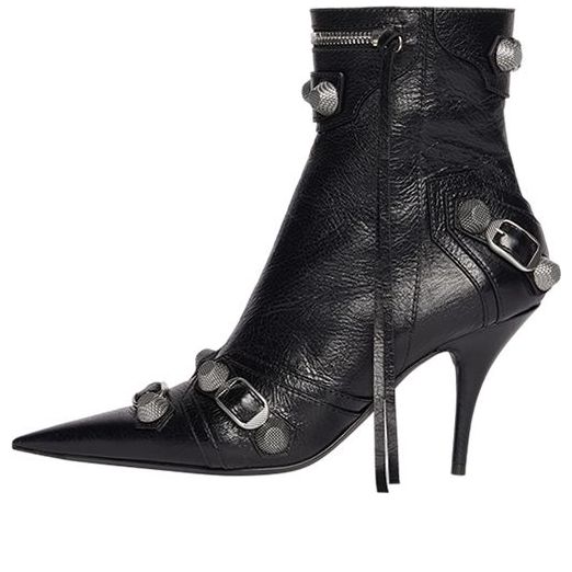 (WMNS) Balenciaga Cagole 90mm Booties 'Black Arena Lambskin' 694379WAD4E1081