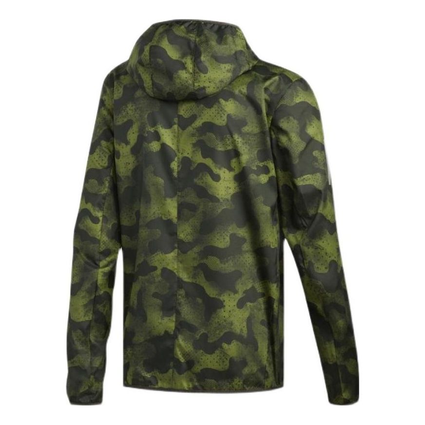 adidas Own the Run Camouflage Jacket 'Green' DZ2031