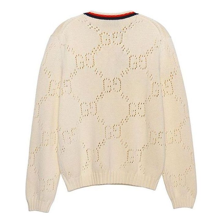 Gucci Perforated GG Cotton Sweater 'Ivory' 740501-XKC4L-9275
