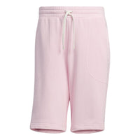 adidas neo Solid Color Lacing Casual Straight Shorts Unisex Pink HS6822
