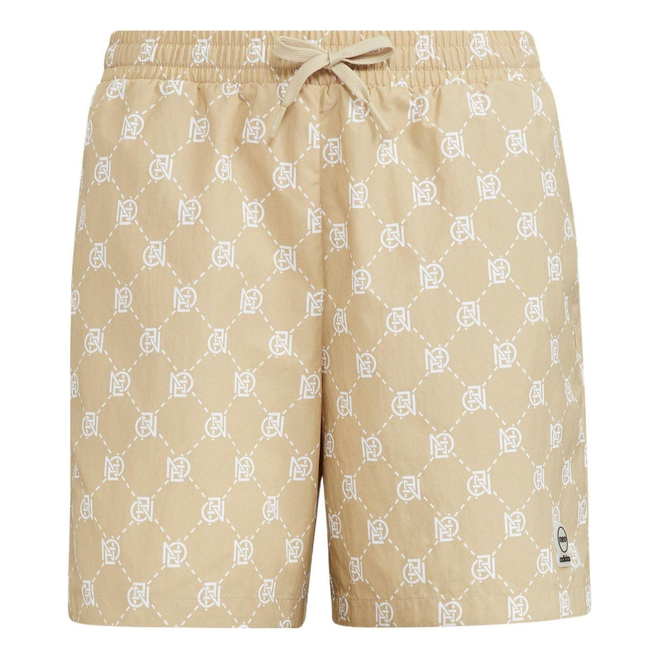 (WMNS) adidas Neo Pattern Printing Lacing Casual Sports Shorts 'Brown' IB5844