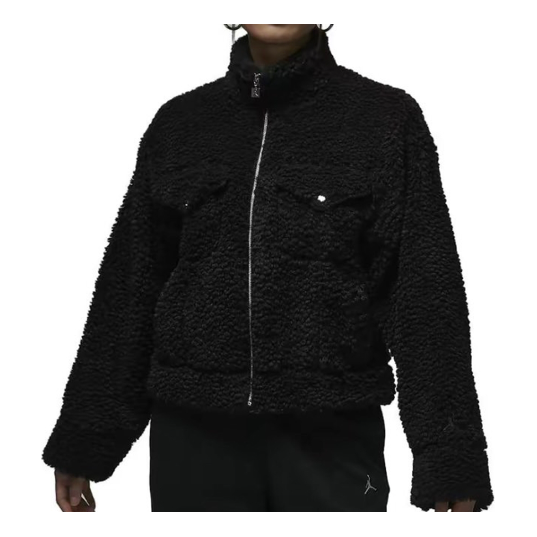 (WMNS) Air Jordan Teddy Jacket 'Black' FD7169-010