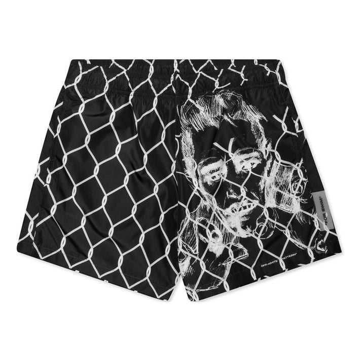 Off-White Portrait Printing Shorts Black White OMFA003S20H490331001