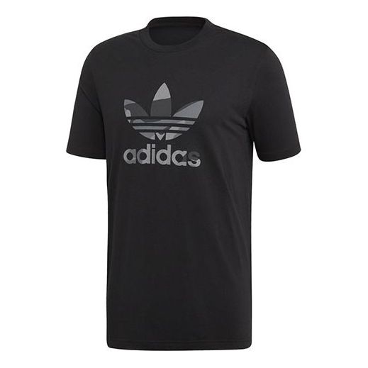 Men's adidas Logo Printing Short Sleeve Black T-Shirt ED6959