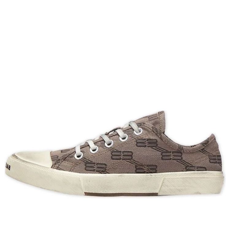 (WMNS) Balenciaga Paris Low Top Sneakers 'Tan BB Monogram Cotton and White Rubber' 688757W3RQ22298