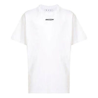 Men's Off-White Logo Graffiti Round Neck Pullover Short Sleeve Loose Fit White T-Shirt 0MAA038E20JER0070110