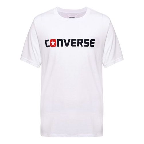 Men's Converse Pure Cotton Alphabet Short Sleeve White 10001970-A01
