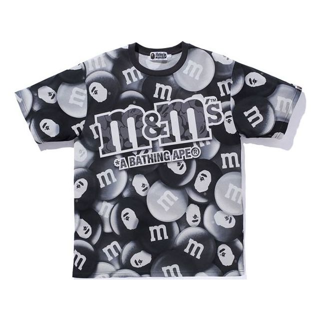 A Bathing Ape x M&Ms Monochrome Full Print T-Shirt 'Black' 1H21-109-923