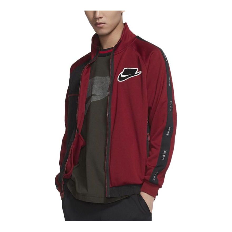 Men's Nike Sportswear Colorblock Logo Athleisure Casual Sports Jacket Red BV4604-677